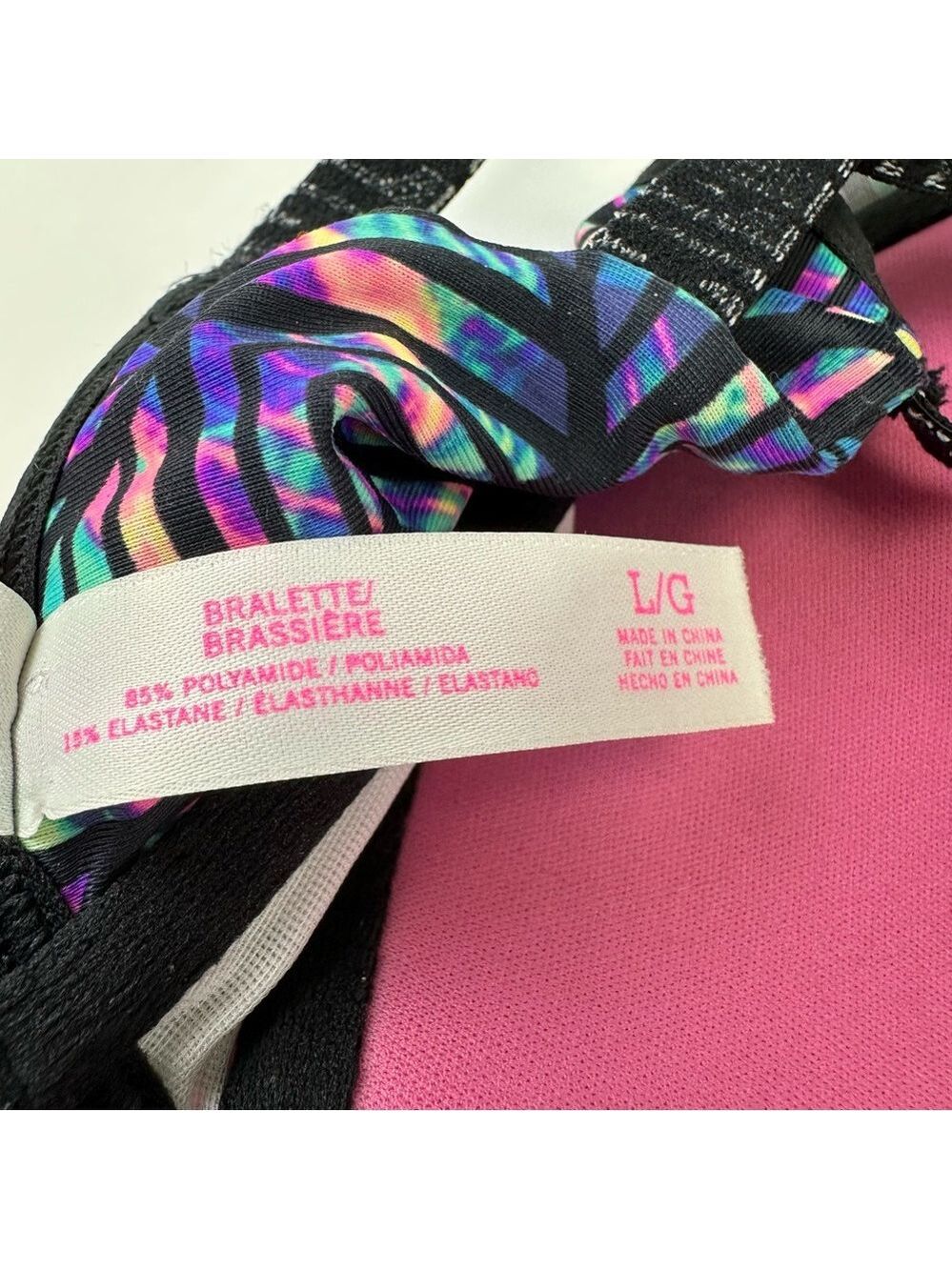 Victorias Secret PINK Push Up Wireless Bralette sports bra caged back Large - Picture 6 of 7
